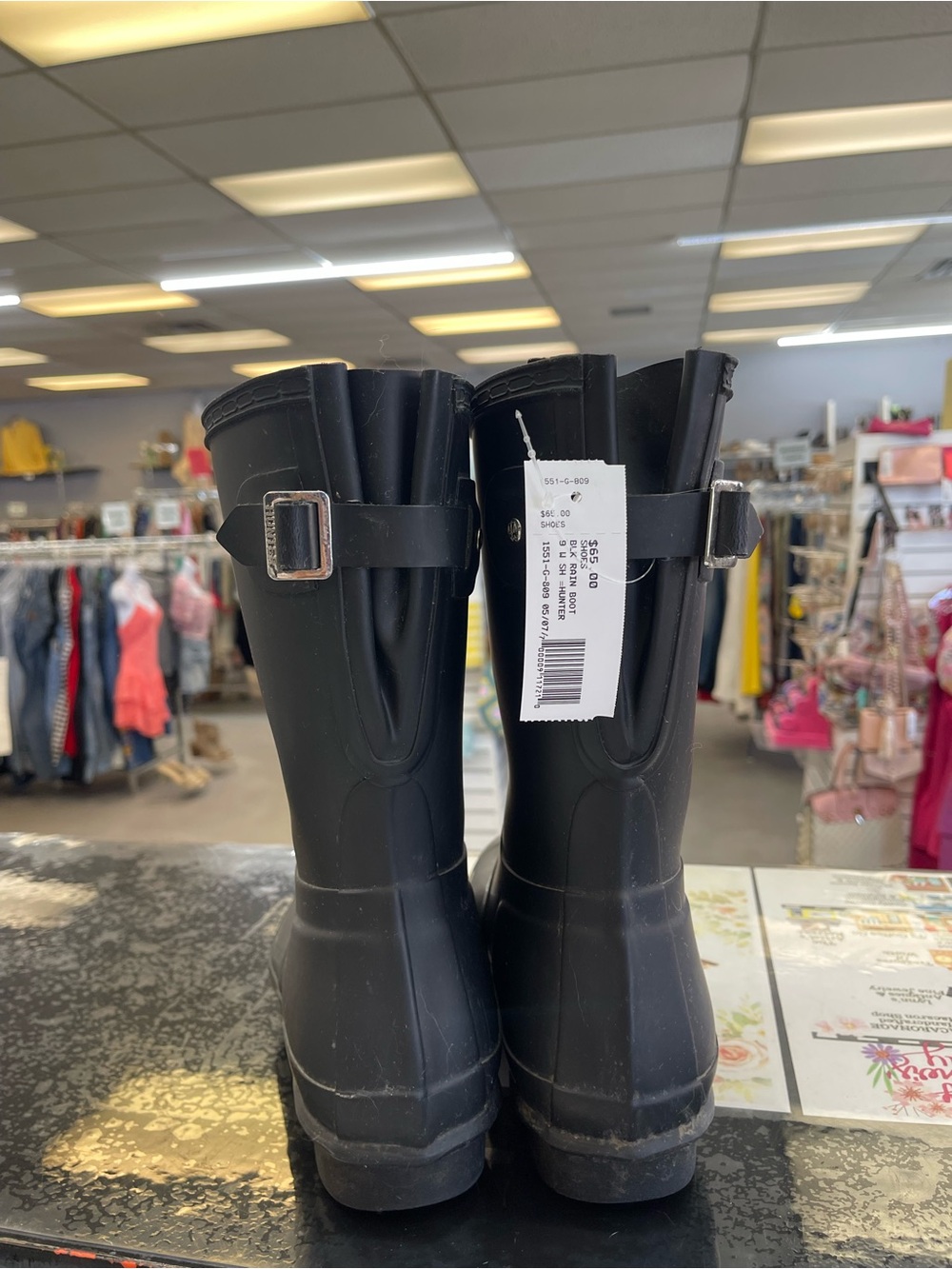 Hunter Matte Black Women's Rain Boots - Picture 4 of 6